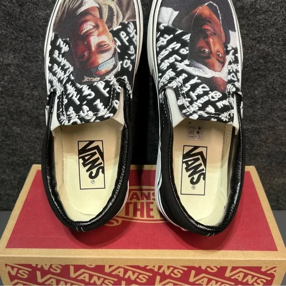 Vans “Tupac” Slip On Custom Vans Size 6 Women’s/4.5 Mens - Picture 11 of 13